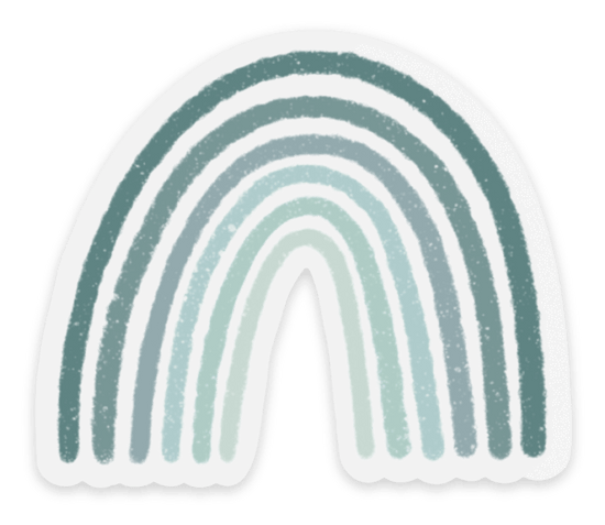 Load image into Gallery viewer, Clear Green Rainbow Sticker, 2.5x2.5 in.
