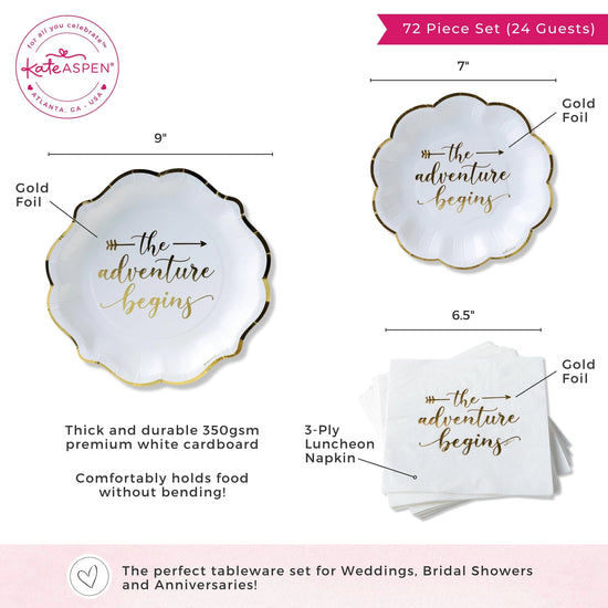 Load image into Gallery viewer, The Adventure Begins 72 Piece Party Tableware set (24 Guests)
