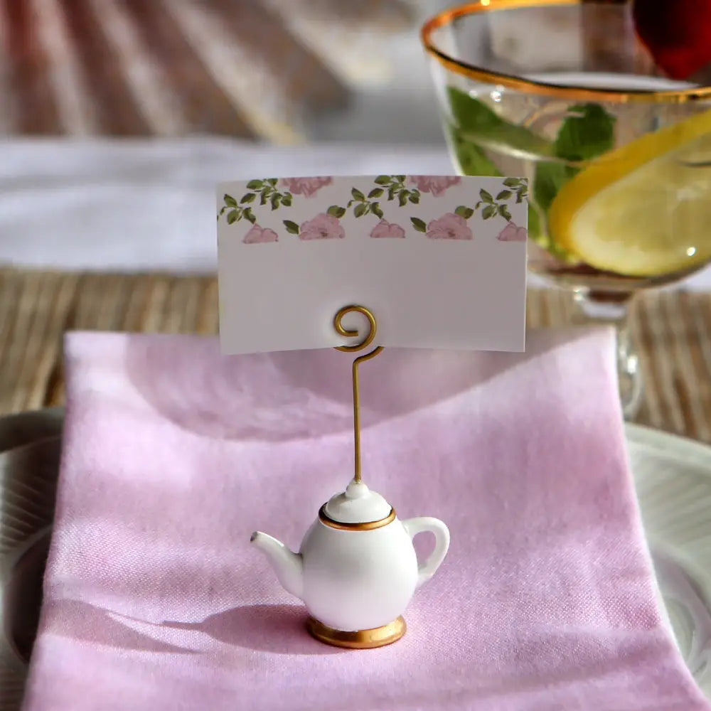 Tea Time Whimsy Place Card Holder (set of 6)