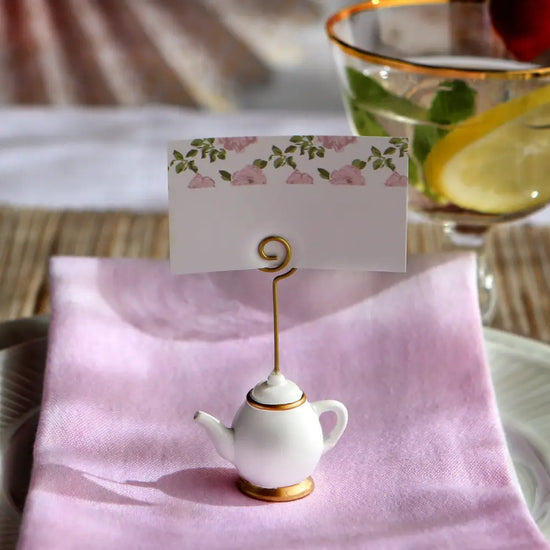 Tea Time Whimsy Place Card Holder (set of 6)