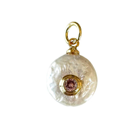 Fresh Pearl Birthstone Charm For Charm Necklace & Bracelet: Green