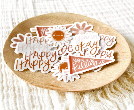 Load image into Gallery viewer, Clear Mini Sun Sticker, 1.5x1.5 in.
