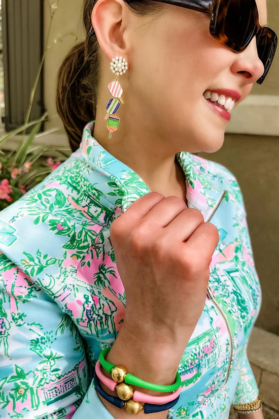 Pickleball Tiered Pearl Cluster Drop Earrings