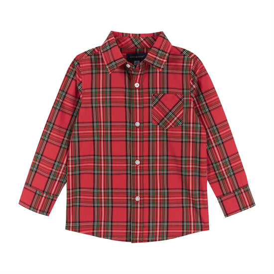 Load image into Gallery viewer, Plaid Flannel Buttondown W/Bowtie
