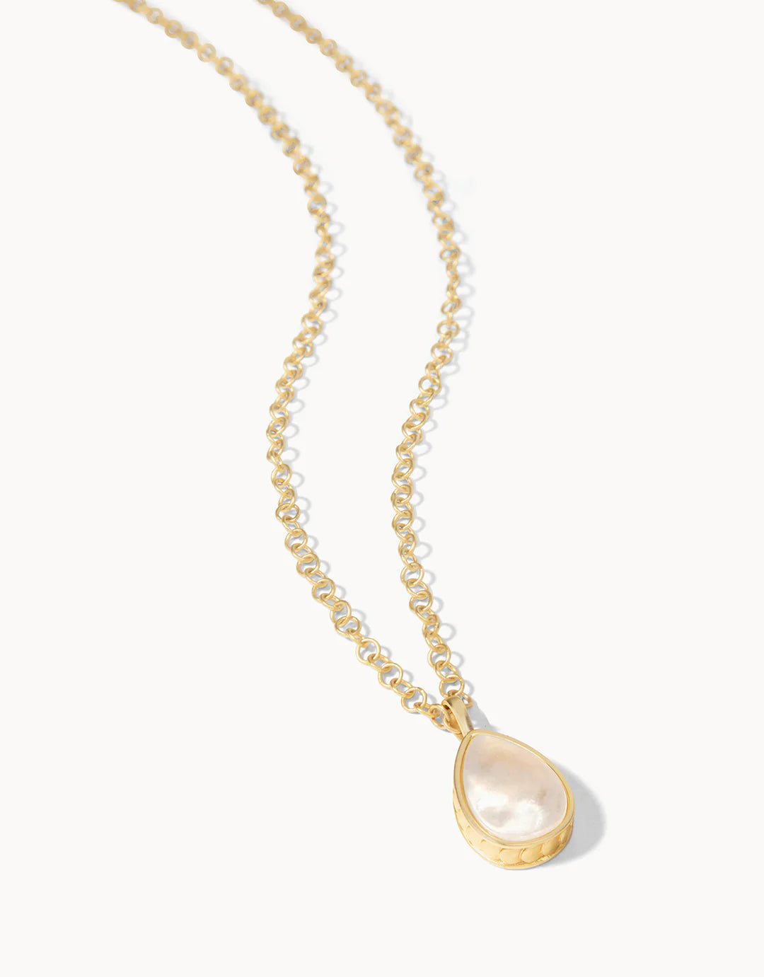 Naia Teardrop Necklace 20" Pearlescent