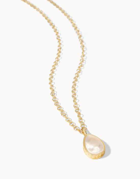Naia Teardrop Necklace 20" Pearlescent