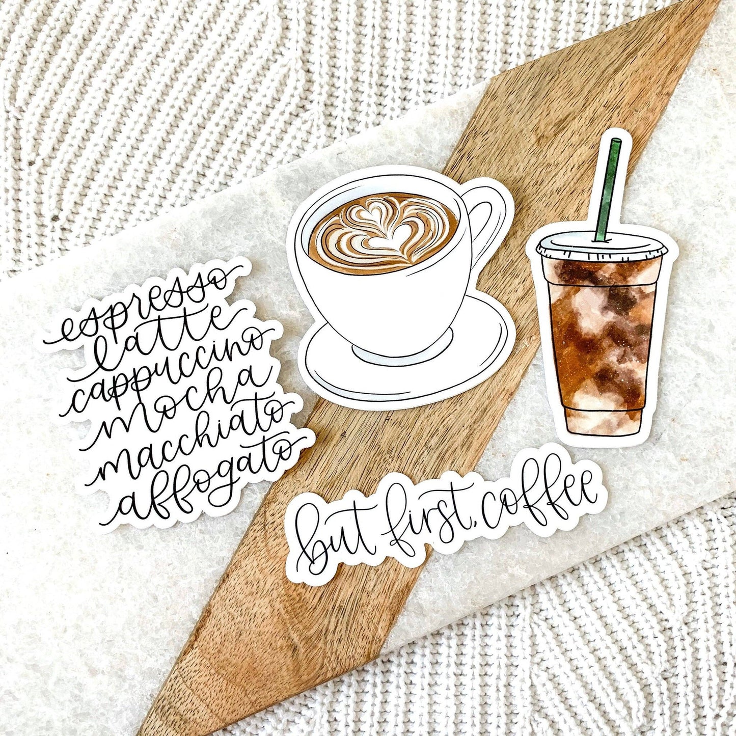 Latte Art Coffee Mug Sticker 2.5x2.5in.