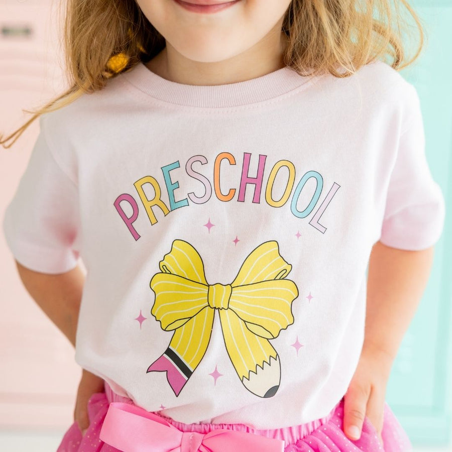 Preschool Pencil Bow Short Sleeve T Shirt
