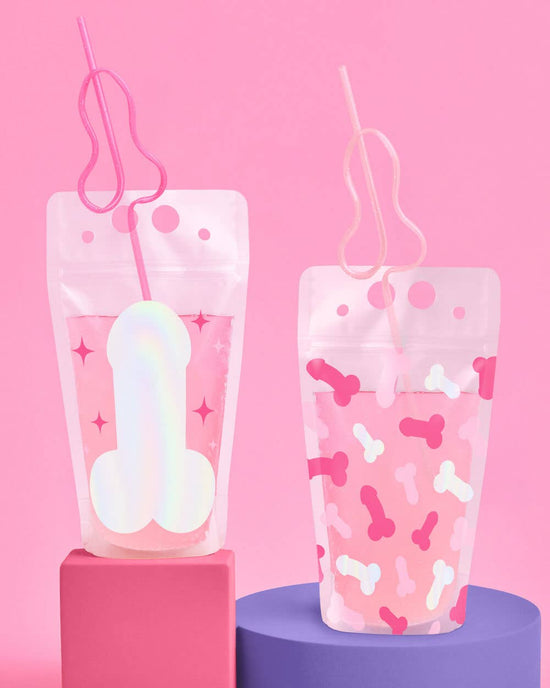 Load image into Gallery viewer, Pink Penis Glitter Straws
