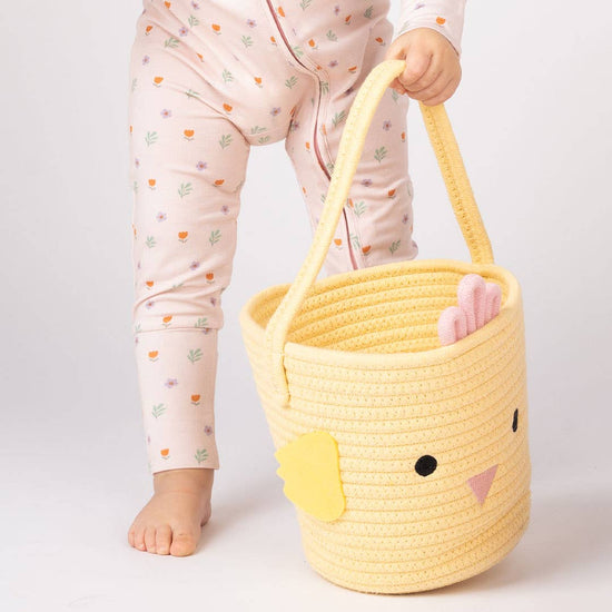 Load image into Gallery viewer, Yellow Chick Rope Easter Basket
