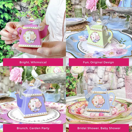 Load image into Gallery viewer, Assorted Tea Time Teapot Favor Box (Set of 24)
