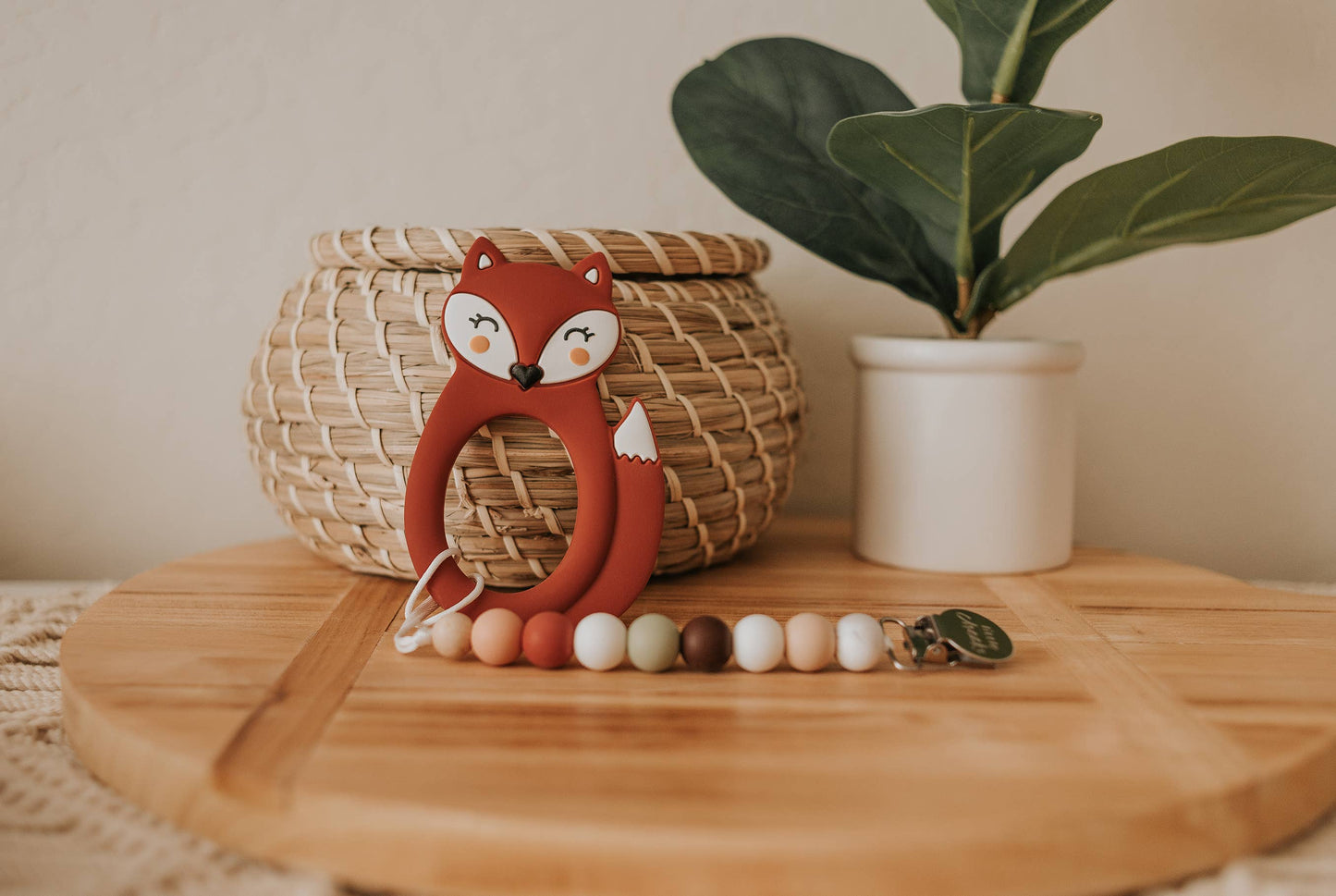Rust FOX Teether & Clip