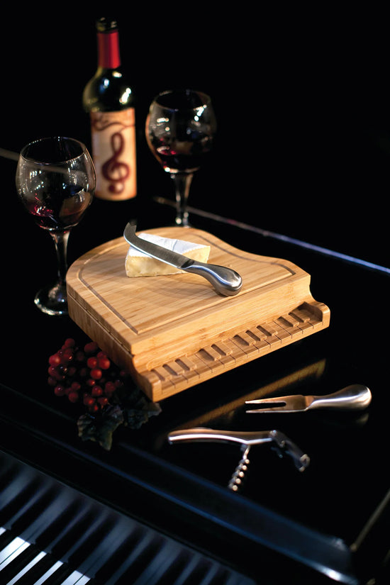 Load image into Gallery viewer, Piano Cheese Cutting Board &amp;amp; Utensils Set
