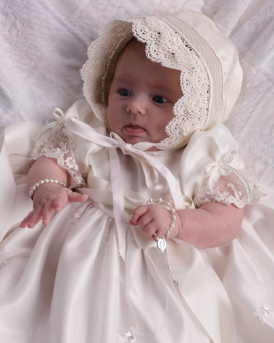 Load image into Gallery viewer, Sterling Silver White Baby Rosary Girl or Boy Baptism Gift
