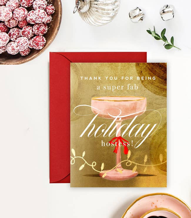 Holiday Hostess Thank You Greeting Card