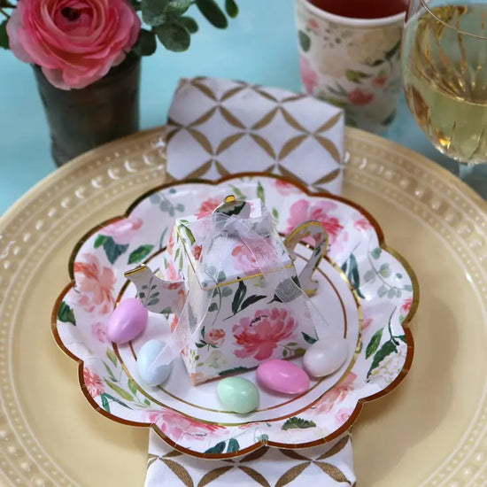 Load image into Gallery viewer, Floral Teapot Favor Box (Set of 24)
