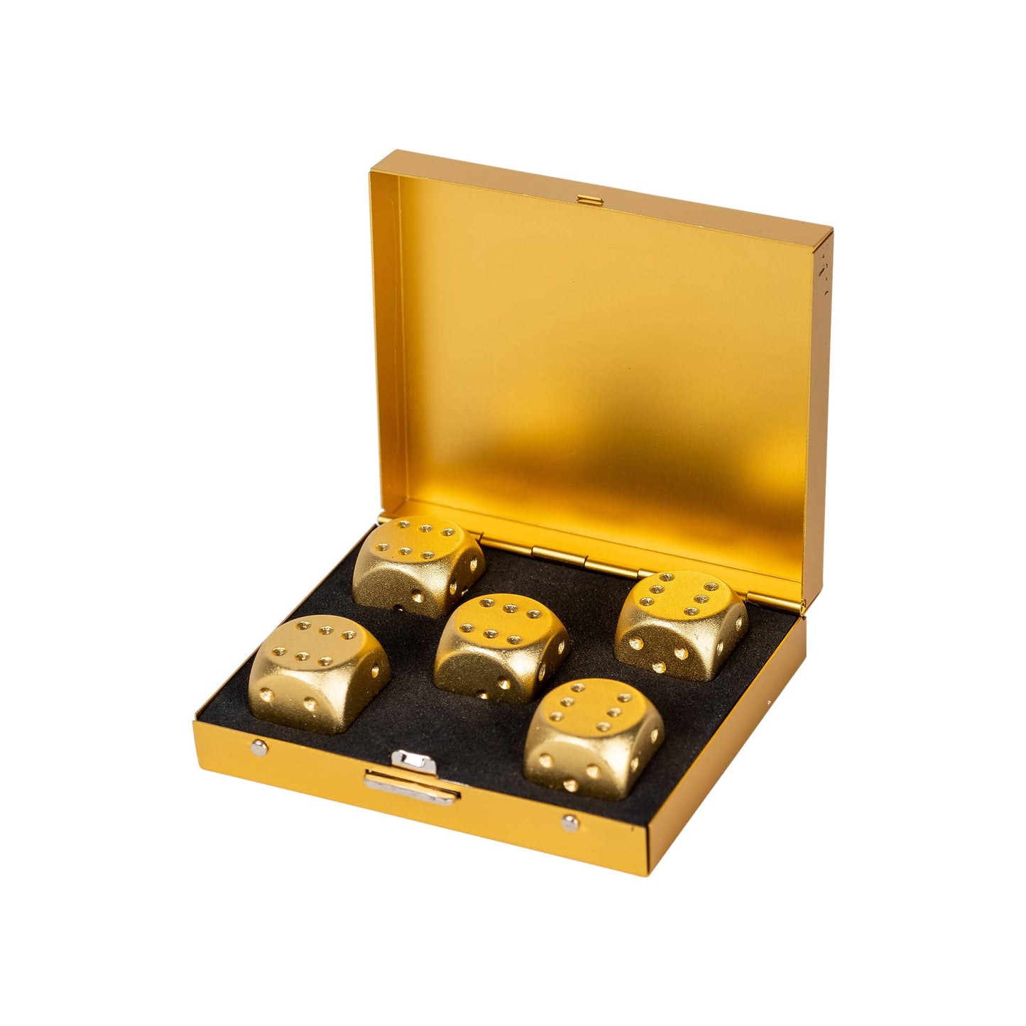 Men's Brushed Stainless Dice Set: Silver