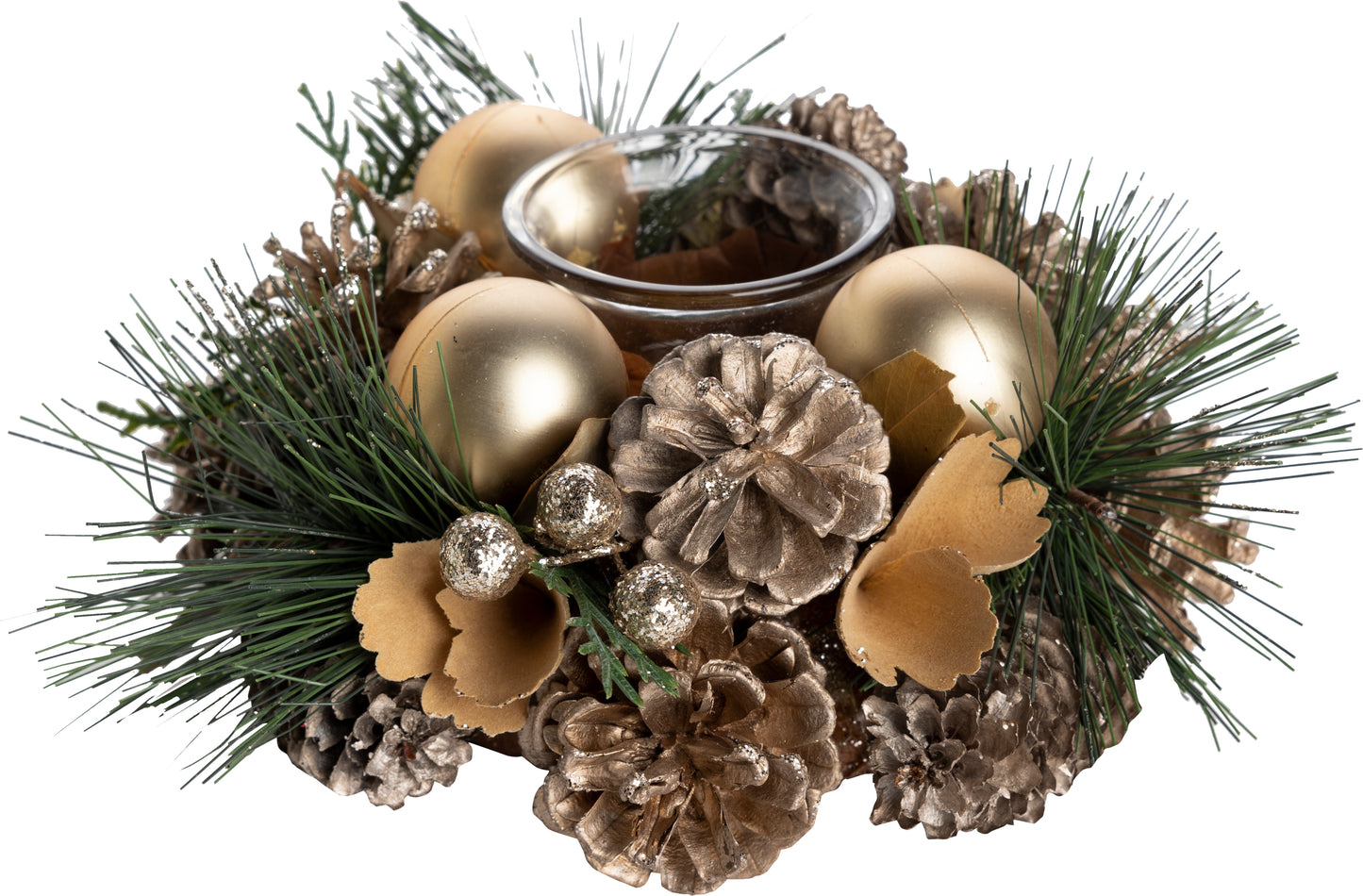 Round Pinecone Votive Holder 7.5"