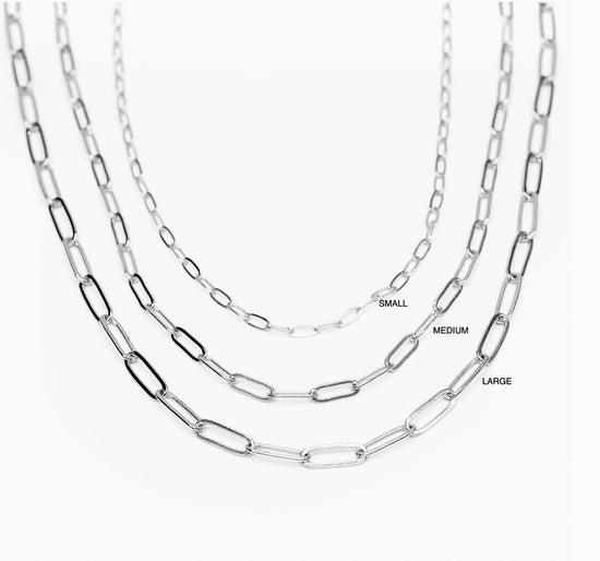 Mdm Silver Paperclip Chainlink Necklace