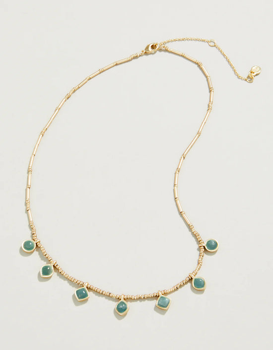 Maera Bitty Bead Necklace 15" Amazonite