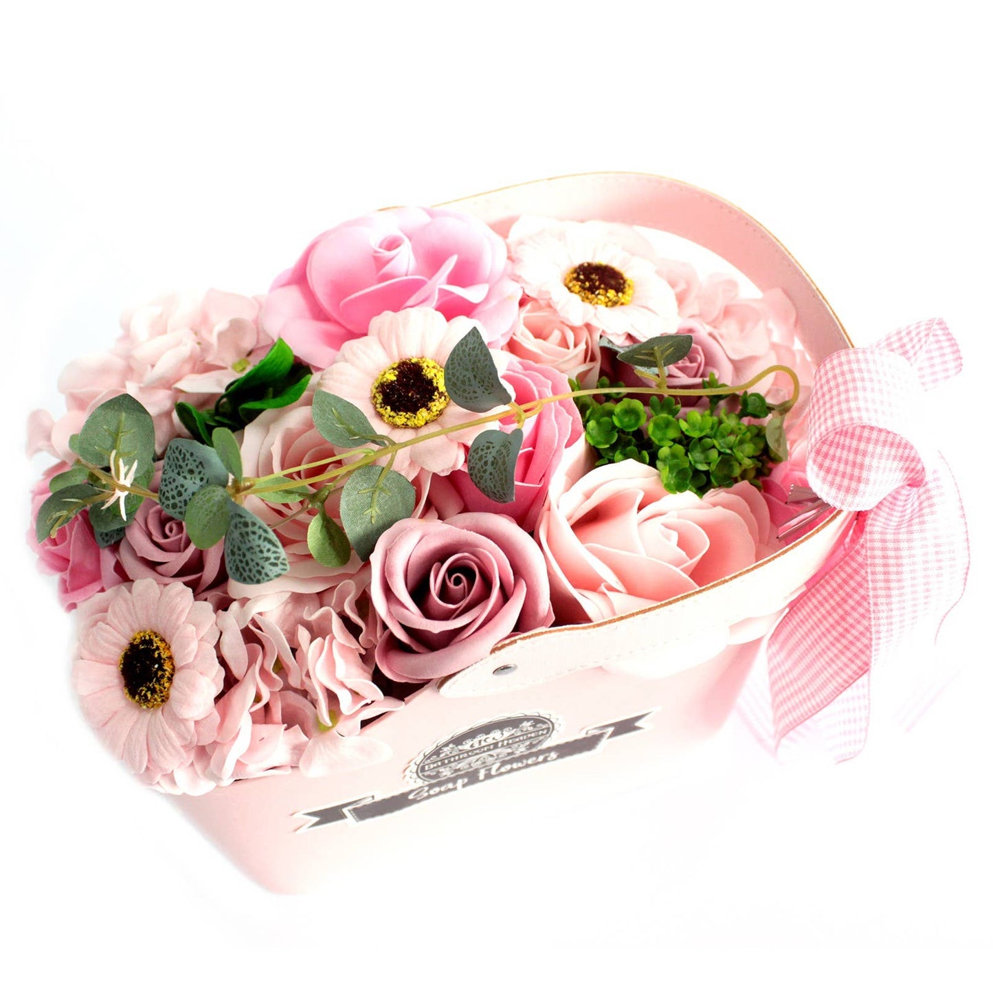 Pink Basket Soap Flower Bouquet