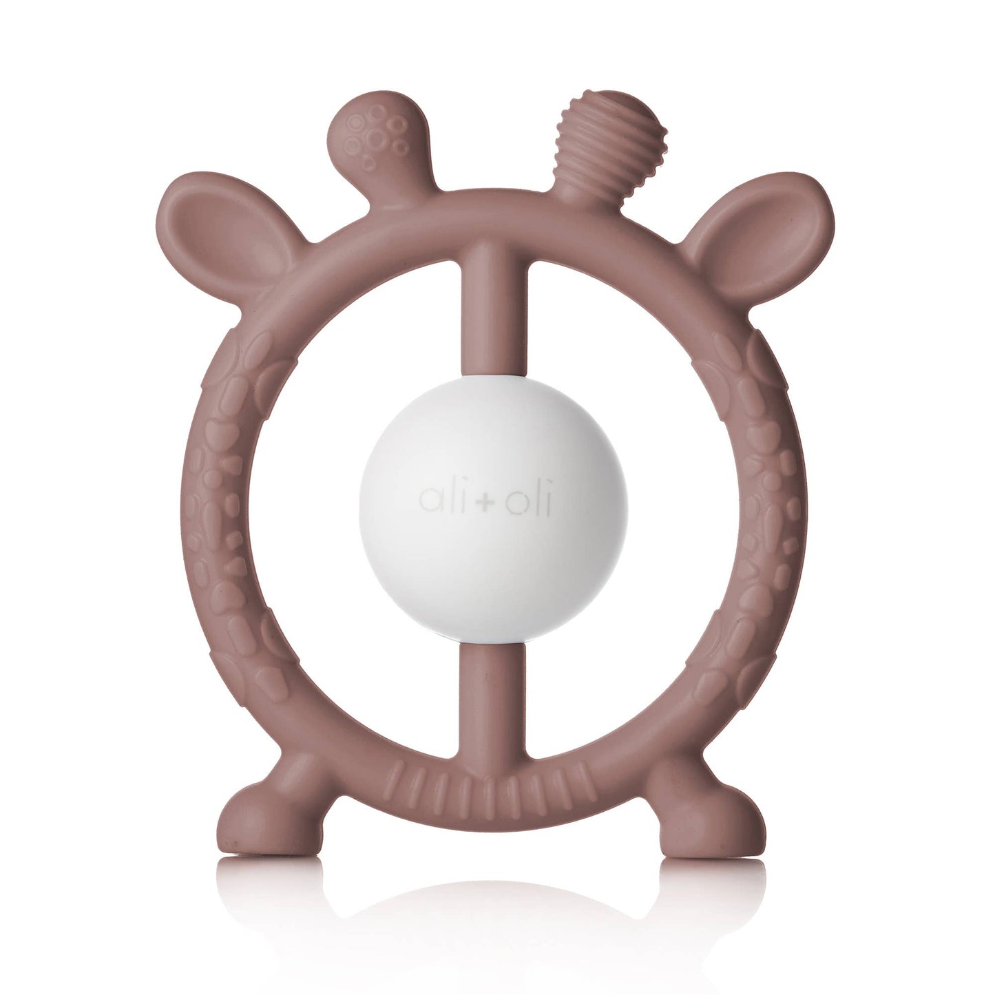 Giraffe Teether & Rattle Food-Grade Silicone Toy (Berry)