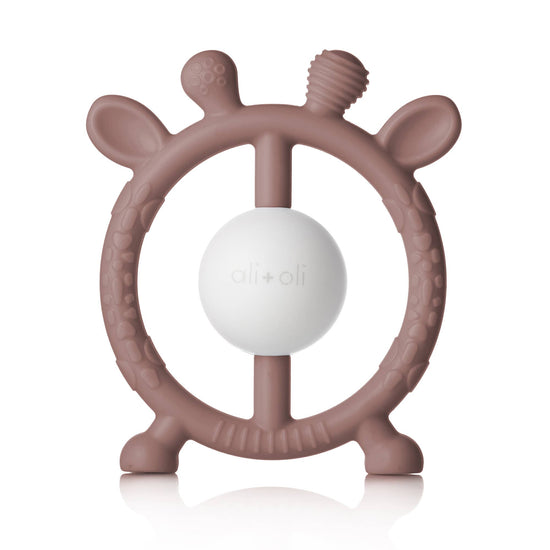 Giraffe Teether & Rattle Food-Grade Silicone Toy (Berry)