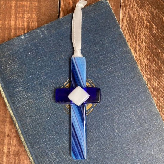 Load image into Gallery viewer, My Godfather Cross: Handmade Glass
