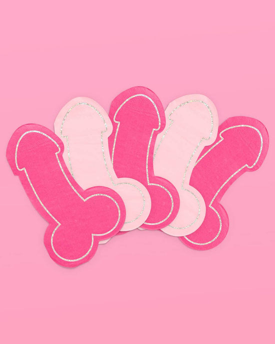 Naughty Bachelorette Foil Penis Napkin, Party Decor, Bridal