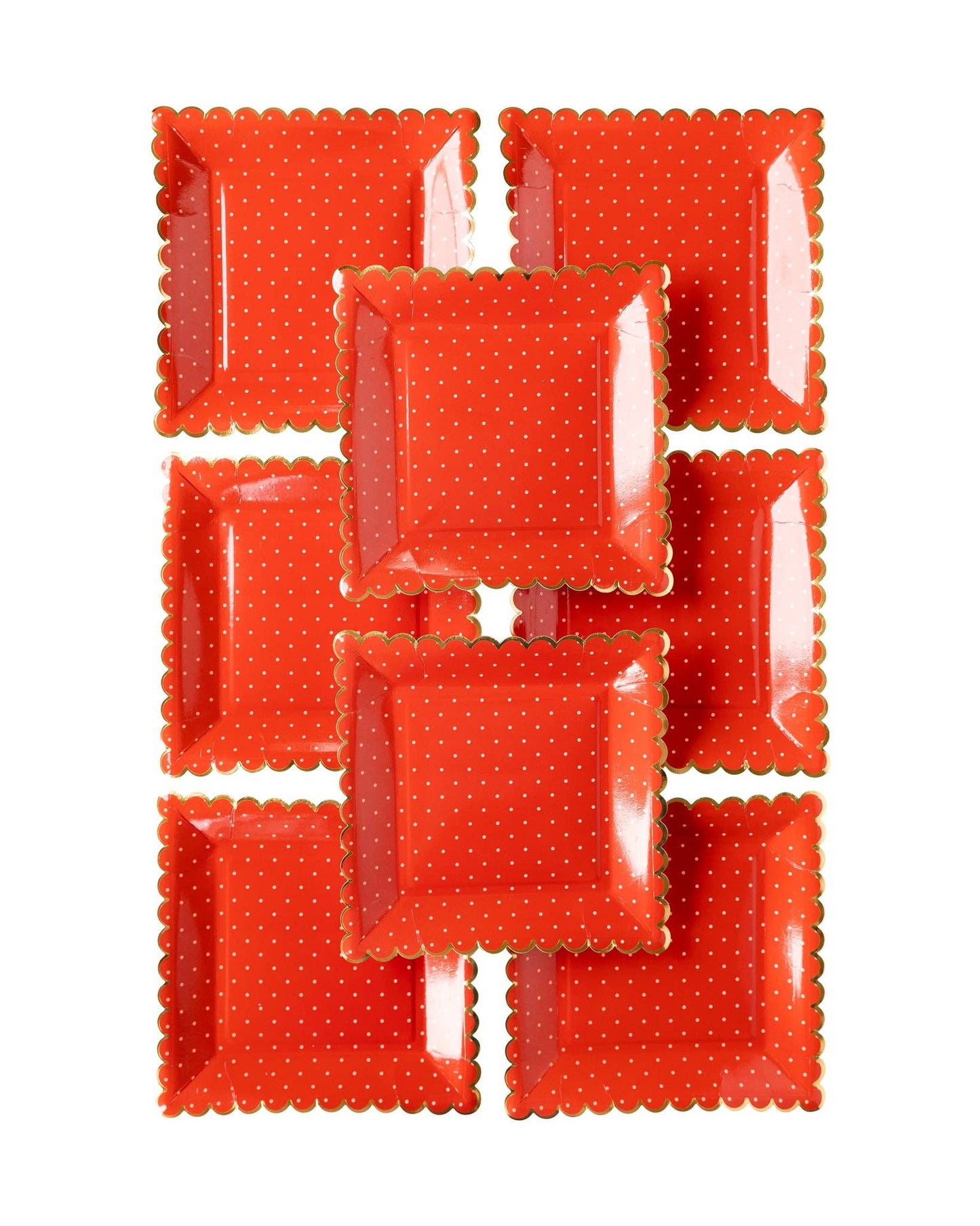 Red With Polka Dot Scallop Plate