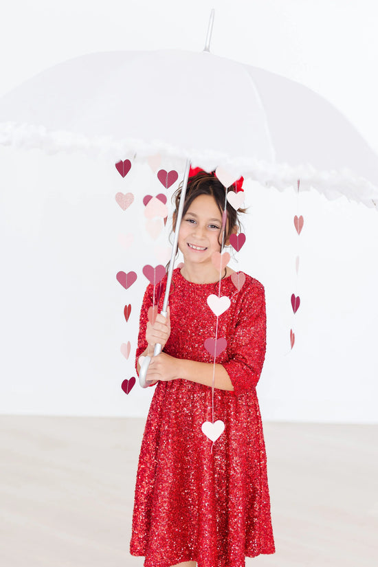 Load image into Gallery viewer, Red Sequin Sleeved Dress
