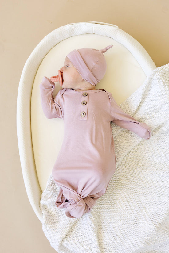 Newborn Bamboo Gown & Hat Set: Pink / Gown & Hat Set