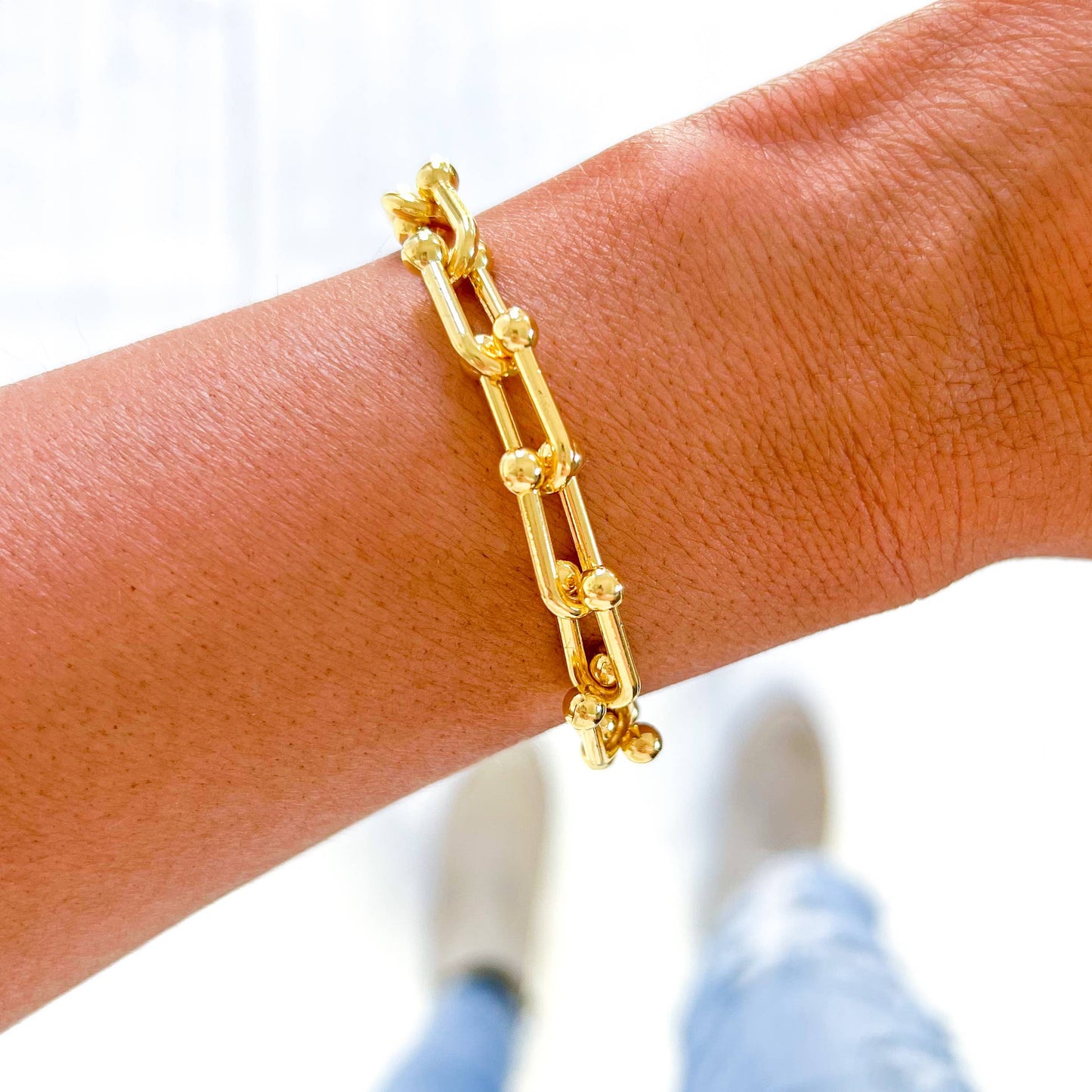 Merry 18K Gold & Enamel Christmas Bracelet: Merry