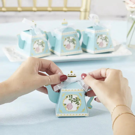 Blue Tea Time Teapot Favor Box (Set of 24)