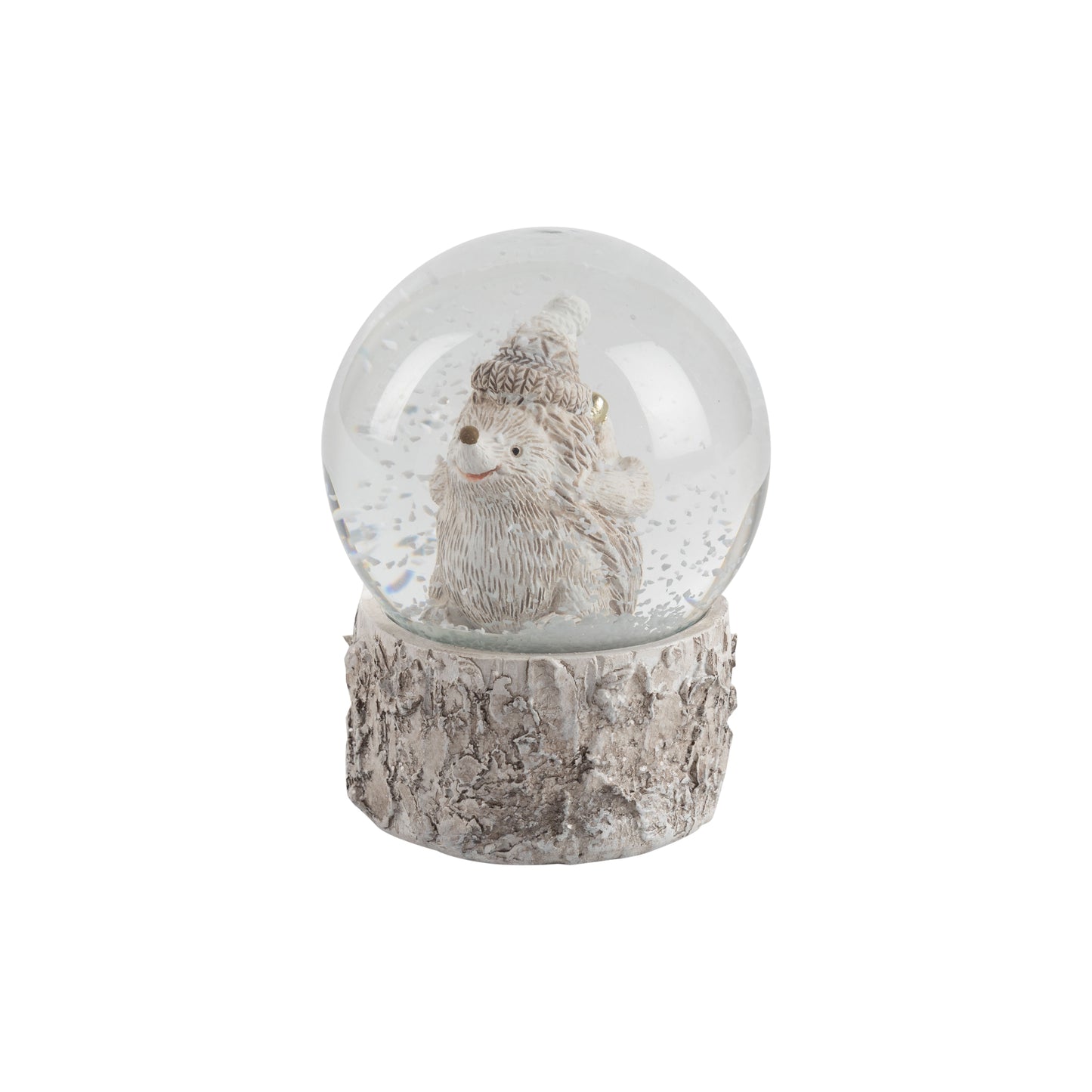 Resin Hedgehog with Hat Snowglobe
