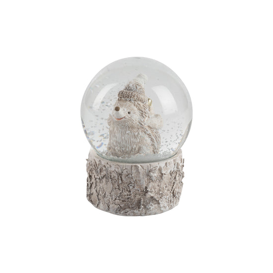 Resin Hedgehog with Hat Snowglobe