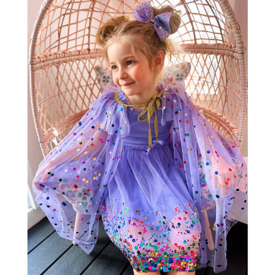 Load image into Gallery viewer, Lavender Confetti Short Sleeve Tutu Dress
