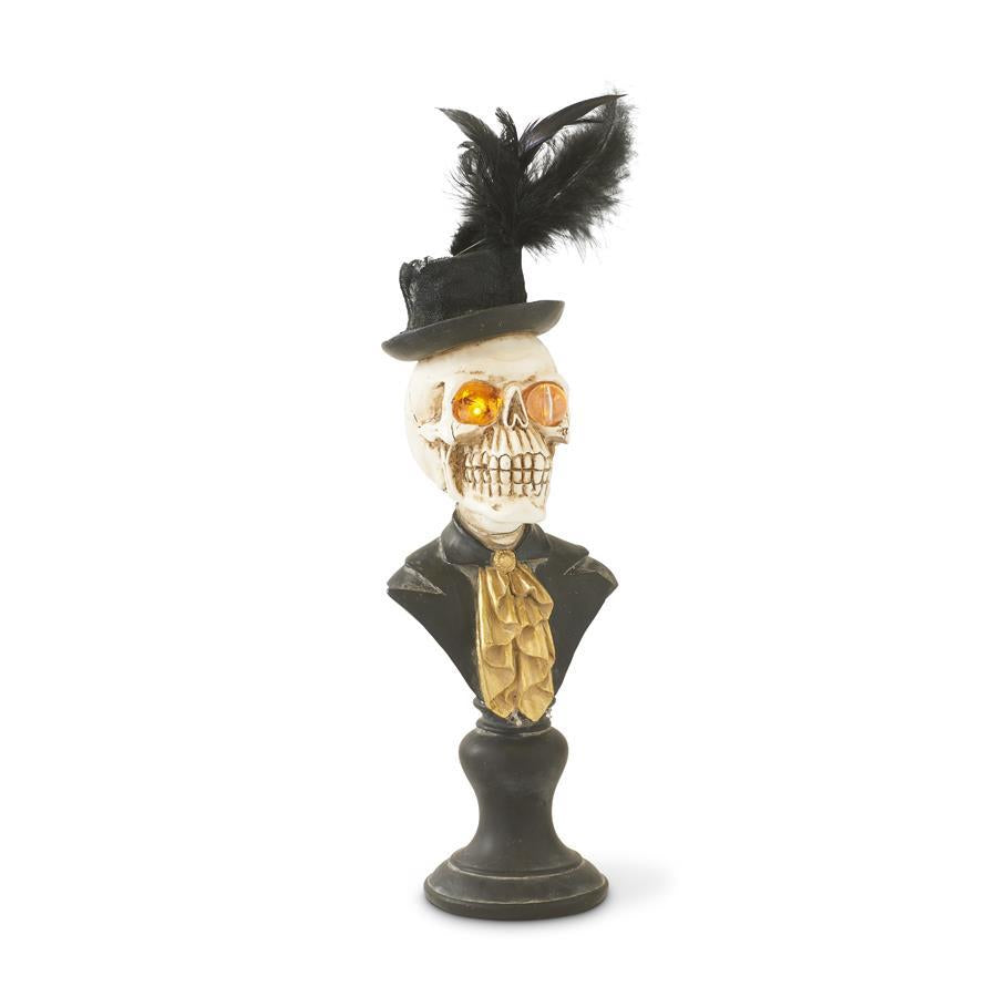 18" Halloween Skeleton Man Bust w/LED Eyes