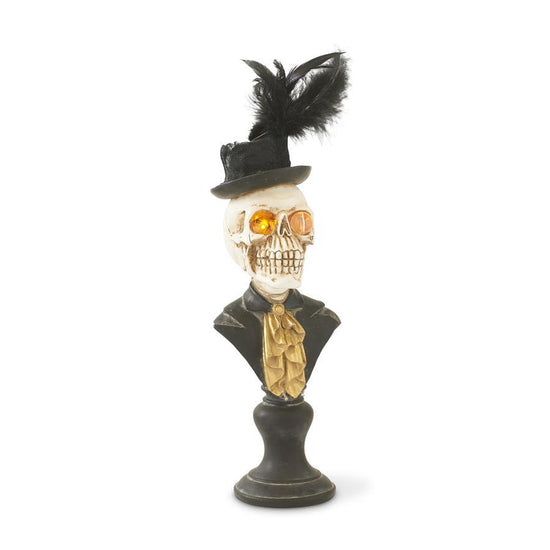 18" Halloween Skeleton Man Bust w/LED Eyes