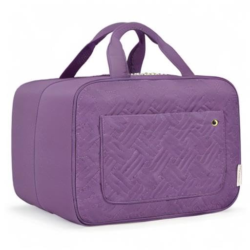 BAGSMART Toiletry Bag Travel Bag with Hanging Hook, Water-resistant Makeup Cosmetic Bag Travel Organizer for Accessories, Shampoo, Full-size Container, Toiletries (Green Checkerboard, Large)