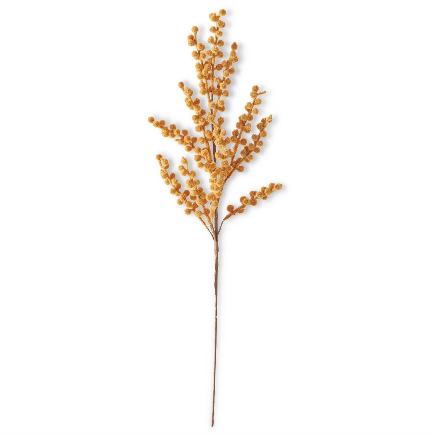 28" Orange Flocked Berry Stem