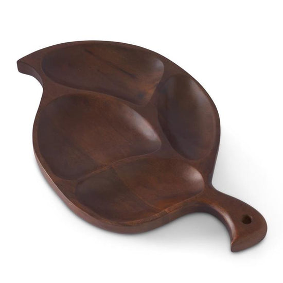 Load image into Gallery viewer, Carved Wood Divided Leaf Trays
