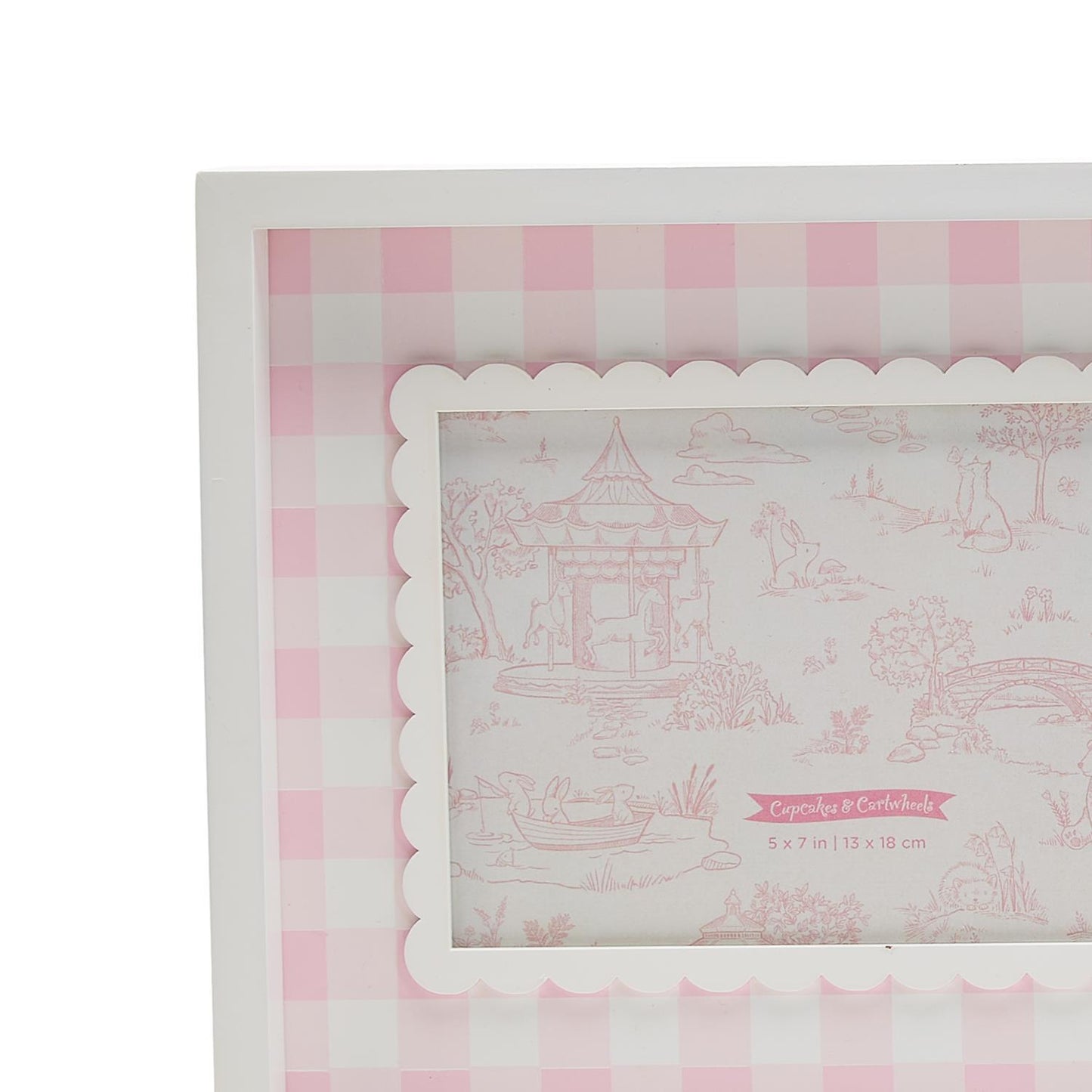 Pink Gingham Photo Frames In sizes 4" x 6" and 5" x 7"