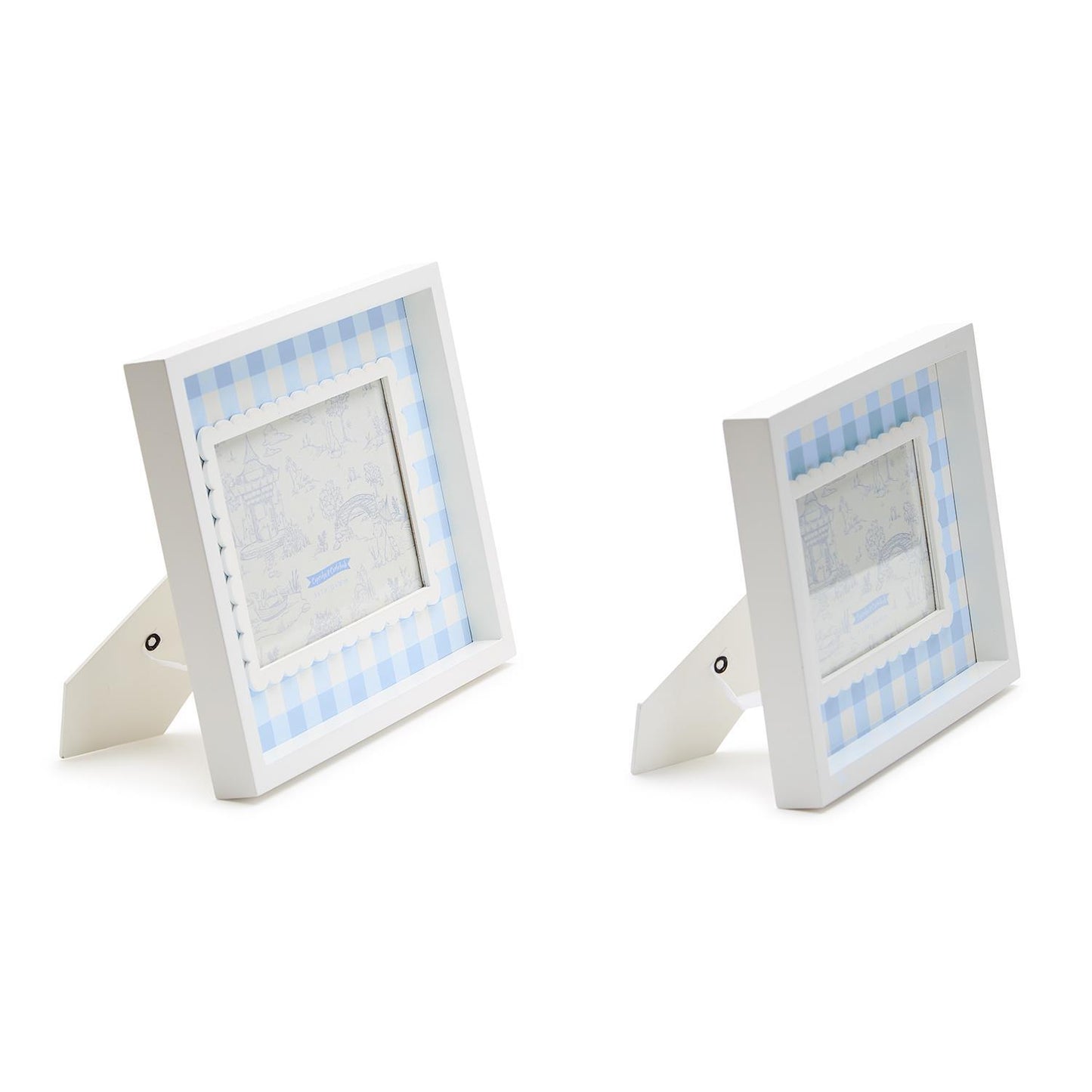 Blue Gingham Photo Frames in sizes 4" x 6" and 5" x 7"