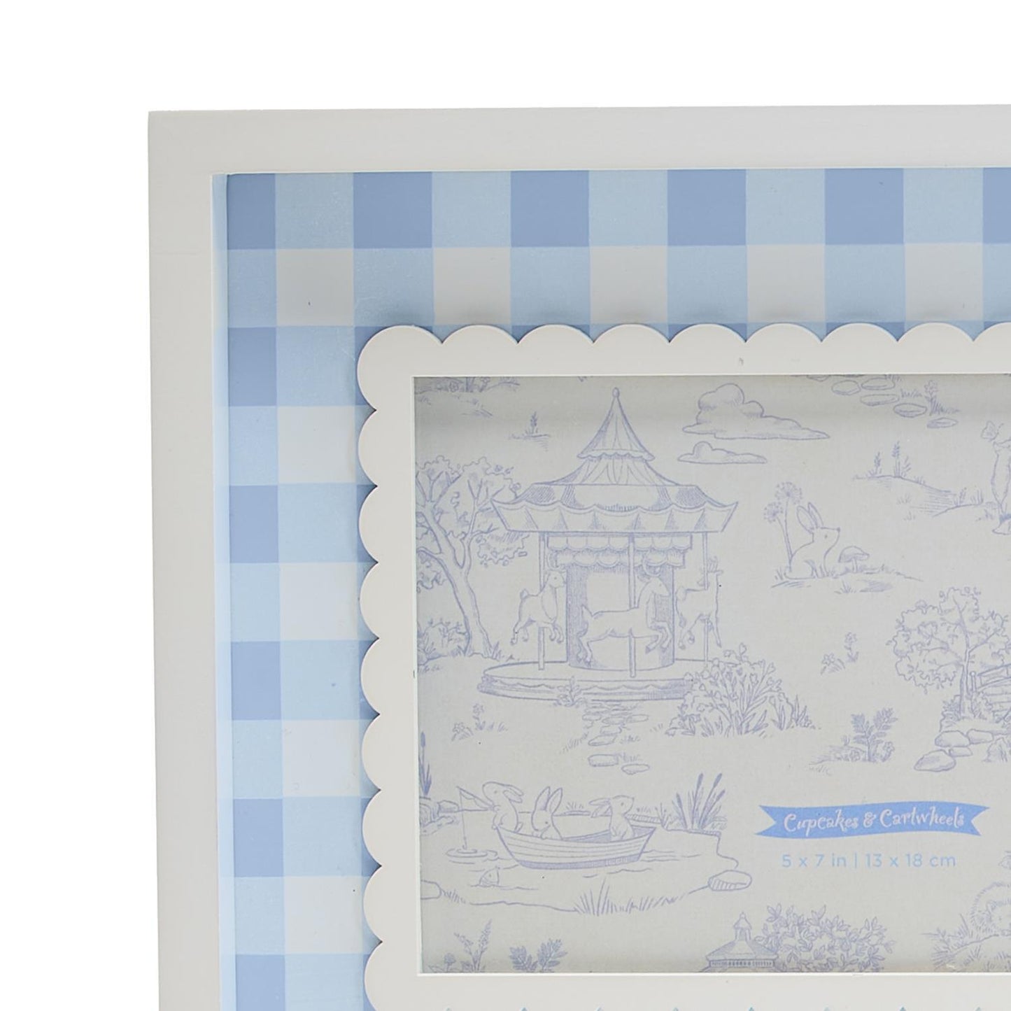 Blue Gingham Photo Frames in sizes 4" x 6" and 5" x 7"
