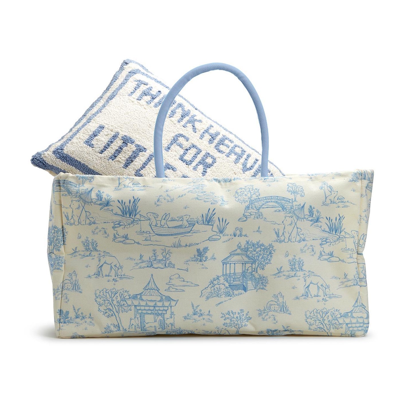 Animal Toile Hamper / Storage Tote  - Recycled Cotton Canvas/Cotton