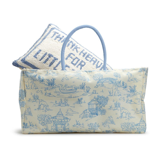 Animal Toile Hamper / Storage Tote  - Recycled Cotton Canvas/Cotton