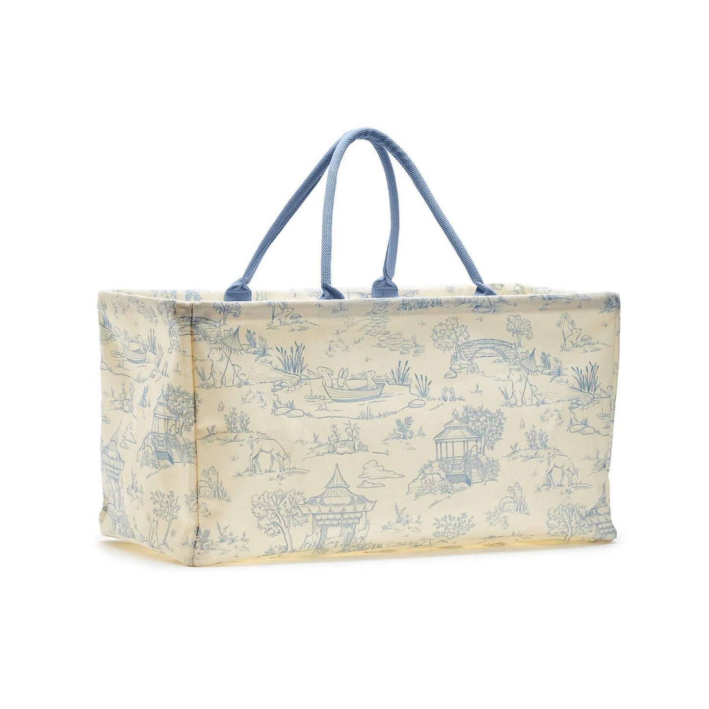 Animal Toile Hamper / Storage Tote  - Recycled Cotton Canvas/Cotton