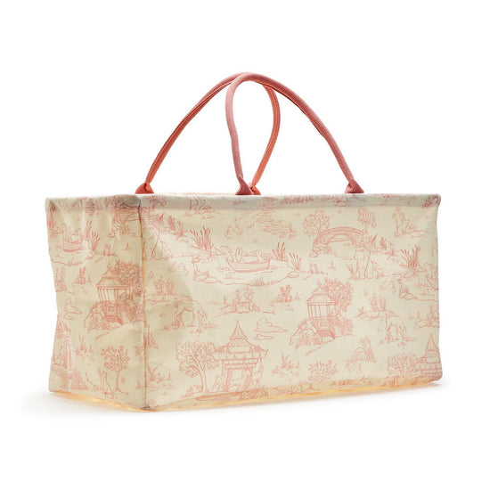Animal Toile Hamper / Storage Tote  - Recycled Cotton Canvas/Cotton