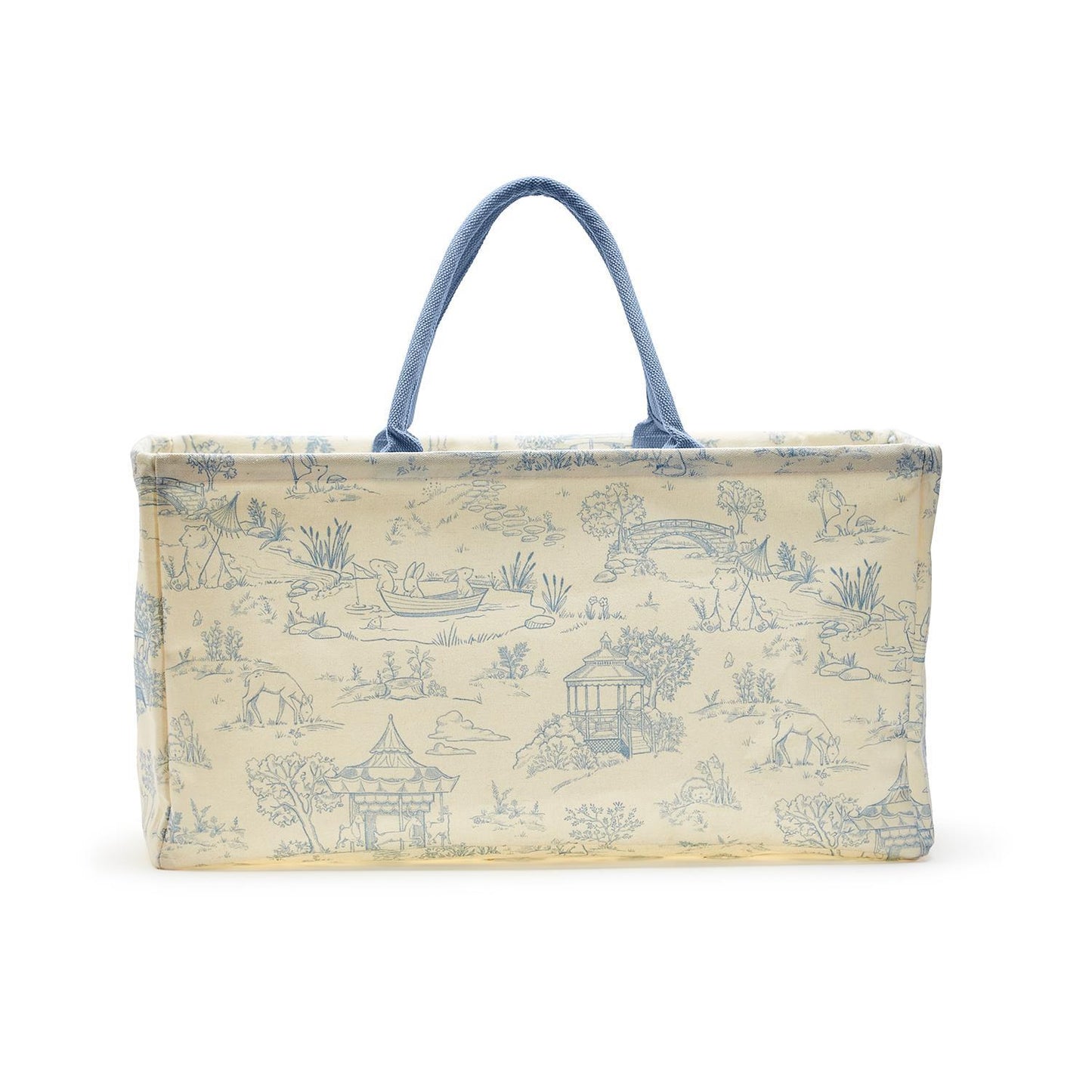 Animal Toile Hamper / Storage Tote  - Recycled Cotton Canvas/Cotton